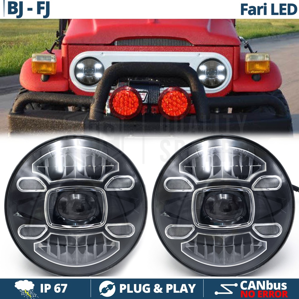 2 Faros Delanteros LED 7" para LAND CRUISER BJ, FJ 6500K | Luces de Cruce + Carretera + Posición 2 Faros Delanteros LED 7" para LAND CRUISER BJ, FJ 6500K | Luces de Cruce + Carretera + Posición