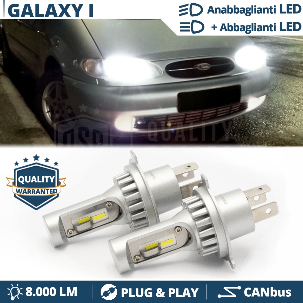 Kit Led H4 para FORD GALAXY 1 Luces de Cruce + Carretera 6500k 8000LM | Plug & Play CANbus Kit Led H4 para FORD GALAXY 1 Luces de Cruce + Carretera 6500k 8000LM | Plug & Play CANbus