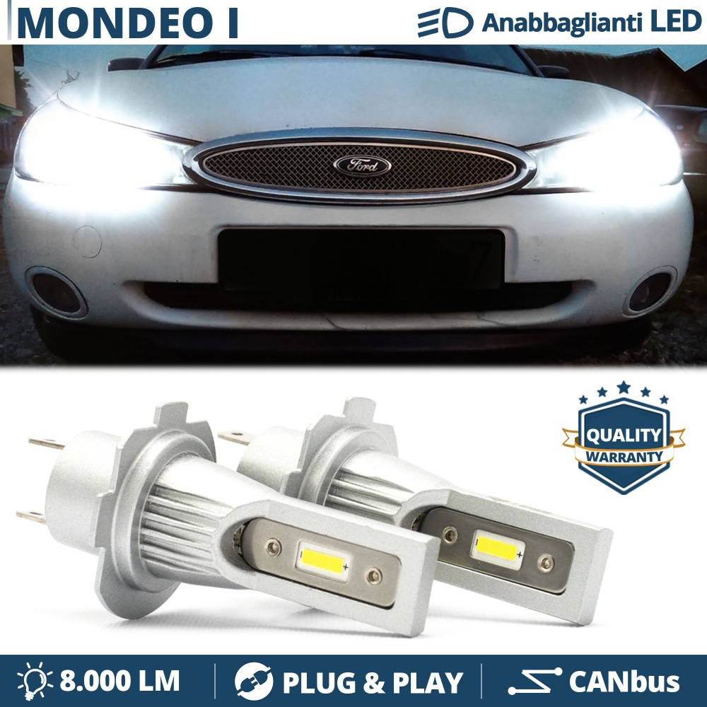 Luces de Cruce LED H7 para FORD MONDEO MK2 | Bombillas Led CANbus Luz Potente Blanca 6500K 8000LM Luces de Cruce LED H7 para FORD MONDEO MK2 | Bombillas Led CANbus Luz Potente Blanca 6500K 8000LM