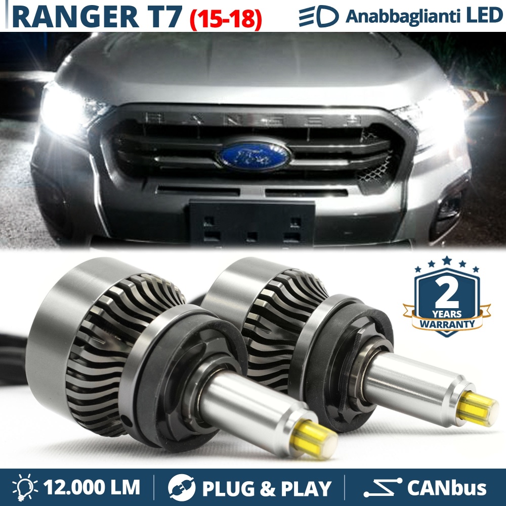 Kit LED H11 para FORD RANGER 3 T7 (15-18) Luces de Cruce Lenticulares | CANbus  6500K 12000LM