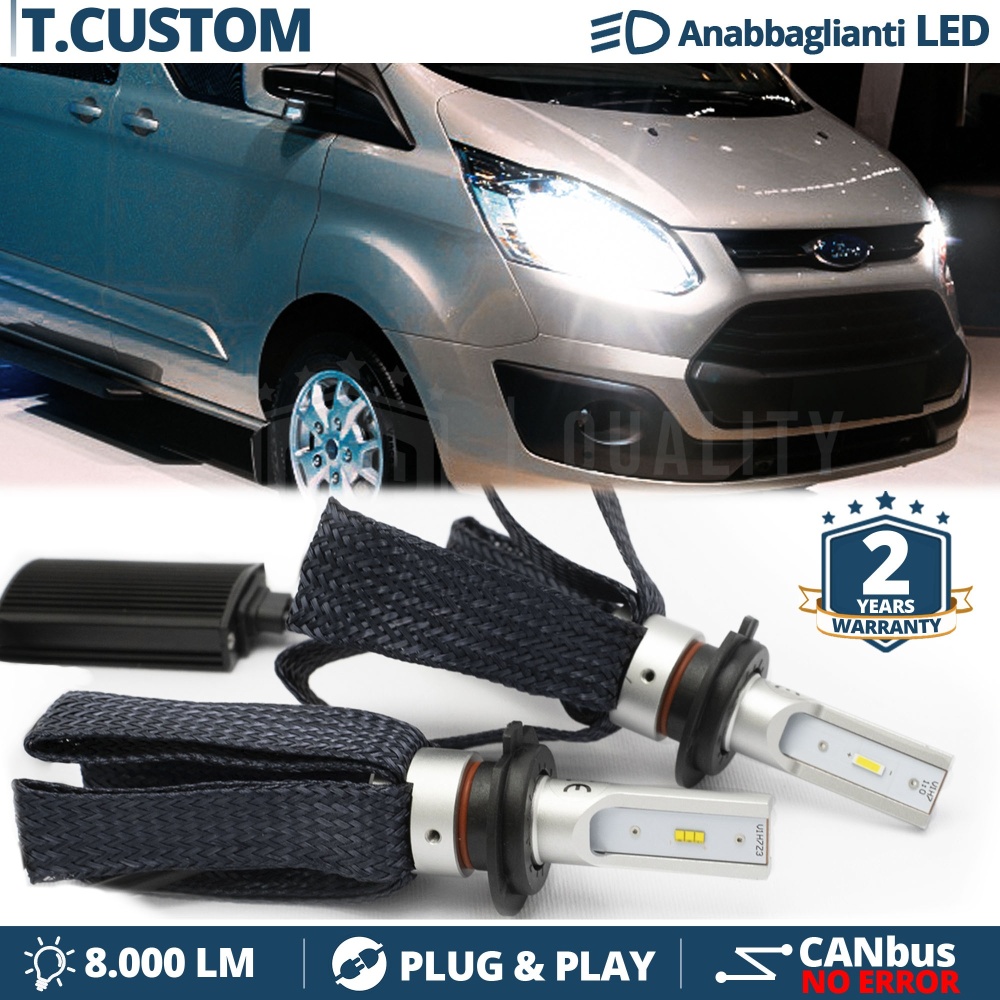 Kit LED H7 para Ford TRANSIT, TOURNEO CUSTOM Luces de Cruce CANbus | 6500K 8000LM