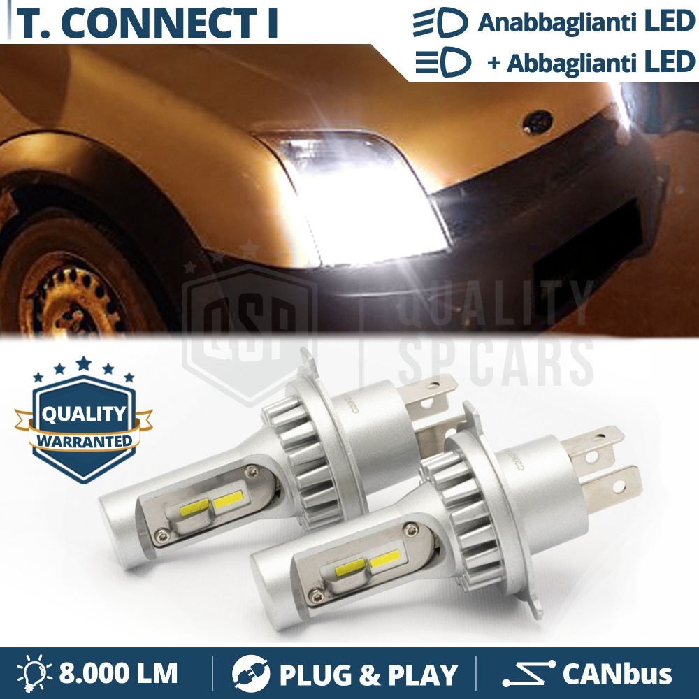 Kit Led H4 para Ford TRANSIT, TOURNEO CONNECT 1 Luces de Cruce + Carretera 6500k 8000LM | Plug & Play CANbus Kit Led H4 para Ford TRANSIT, TOURNEO CONNECT 1 Luces de Cruce + Carretera 6500k 8000LM | Plug & Play CANbus