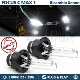 2 D2S Xenon Replacement Bulbs for FORD FOCUS C-MAX 1 HID 6000K White Ice 35W