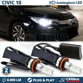 Bombillas LED H11 para HONDA CIVIC 10 Luces de Cruce CANbus | 6500K Blanco Frío 8000LM