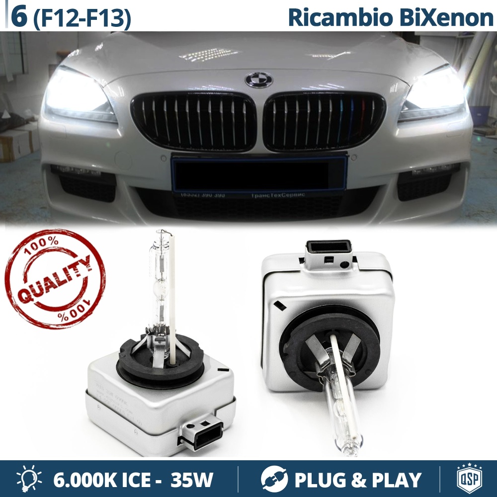 2x Bombillas Bi-Xenon D1S de Repuesto para BMW SERIE 6 F12/13 Luz 6.000K Blanco Frio Lámpara 35W