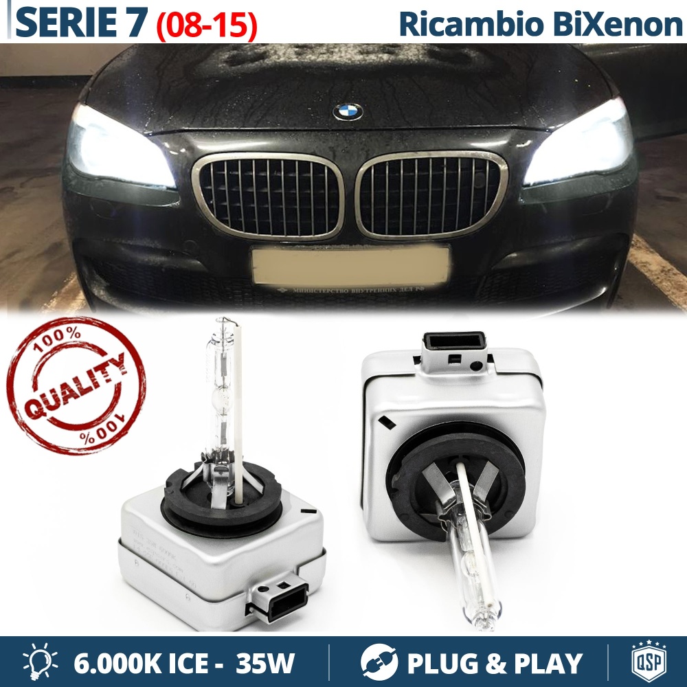 2x Bombillas Bi-Xenon D1S de Repuesto para BMW SERIE 7 F01 F02 Luz 6.000K Blanco Frio Lámpara 35W