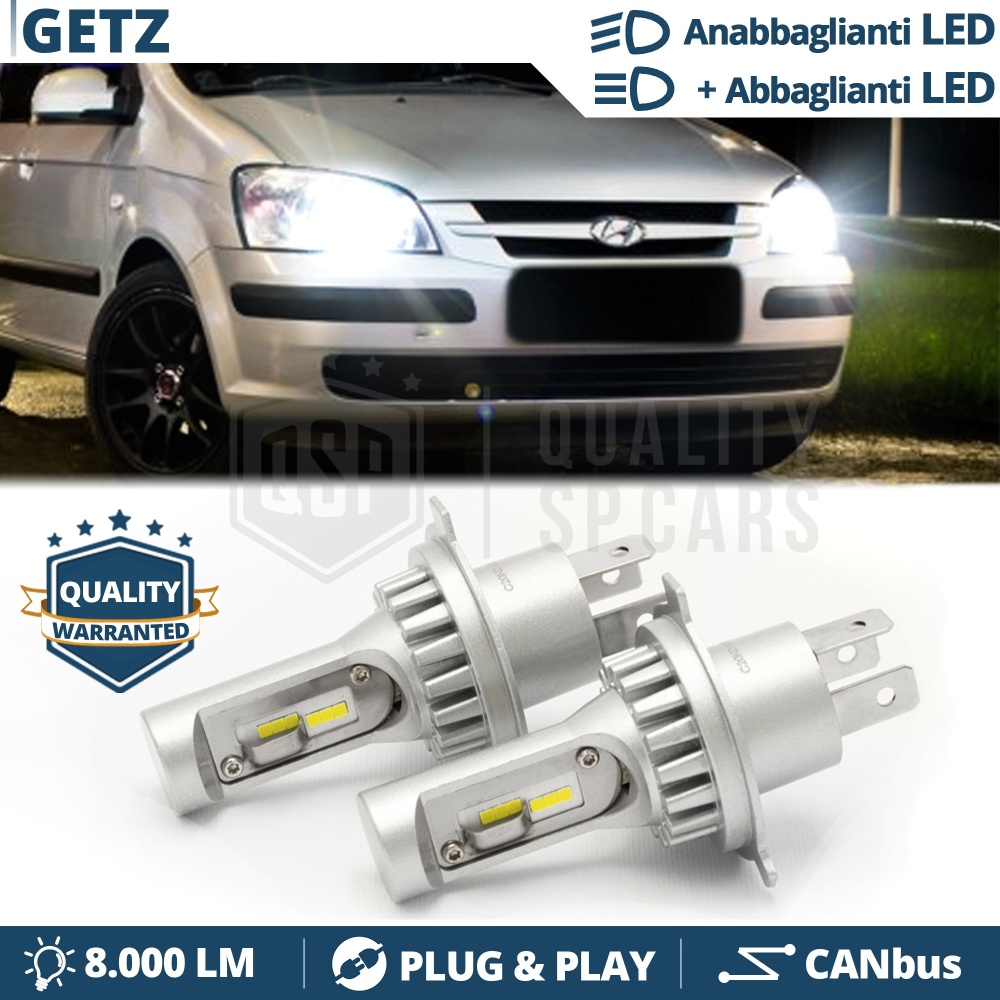 Kit Led H4 para HYUNDAI GETZ Luces de Cruce + Carretera 6500k 8000LM | Plug & Play CANbus Kit Led H4 para HYUNDAI GETZ Luces de Cruce + Carretera 6500k 8000LM | Plug & Play CANbus