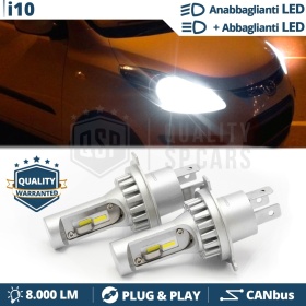 Kit Led H4 para HYUNDAI i10 Luces de Cruce + Carretera 6500k 8000LM | Plug & Play CANbus