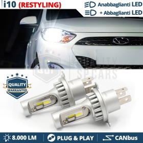 Kit Led H4 para HYUNDAI i10 Facelift Luces de Cruce + Carretera 6500k 8000LM | Plug & Play CANbus
