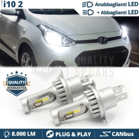 Kit Led H4 para HYUNDAI i10 2 Luces de Cruce + Carretera 6500k 8000LM | Plug & Play CANbus