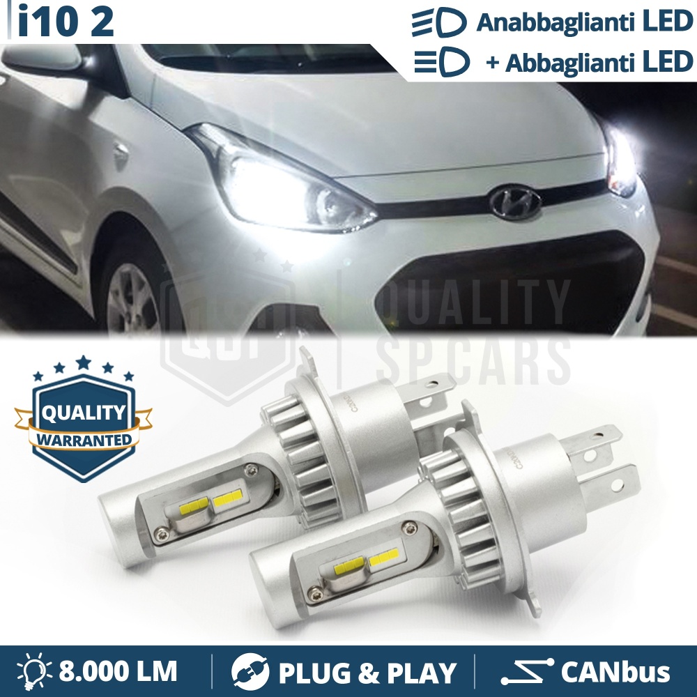 Kit Led H4 para HYUNDAI i10 2 Luces de Cruce + Carretera 6500k 8000LM | Plug & Play CANbus Kit Led H4 para HYUNDAI i10 2 Luces de Cruce + Carretera 6500k 8000LM | Plug & Play CANbus