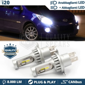 Kit Led H4 para HYUNDAI i20 Luces de Cruce + Carretera 6500k 8000LM | Plug & Play CANbus