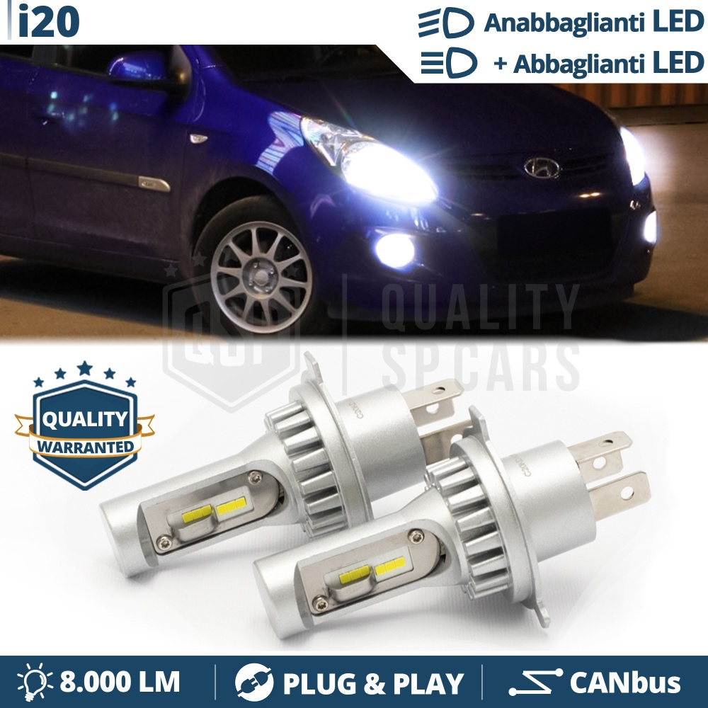 Kit Led H4 para HYUNDAI i20 Luces de Cruce + Carretera 6500k 8000LM | Plug & Play CANbus Kit Led H4 para HYUNDAI i20 Luces de Cruce + Carretera 6500k 8000LM | Plug & Play CANbus