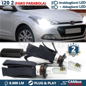 Kit LED H4 para HYUNDAI i20 2 Luces de Cruce + Carretera | 6500K 8000LM CANbus