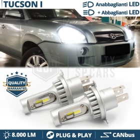 Kit Led H4 para HYUNDAI TUCSON 1 Luces de Cruce + Carretera 6500k 8000LM | Plug & Play CANbus