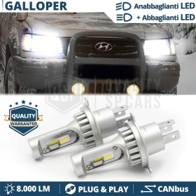 Kit Led H4 para HYUNDAI GALLOPER Luces de Cruce + Carretera 6500k 8000LM | Plug & Play CANbus