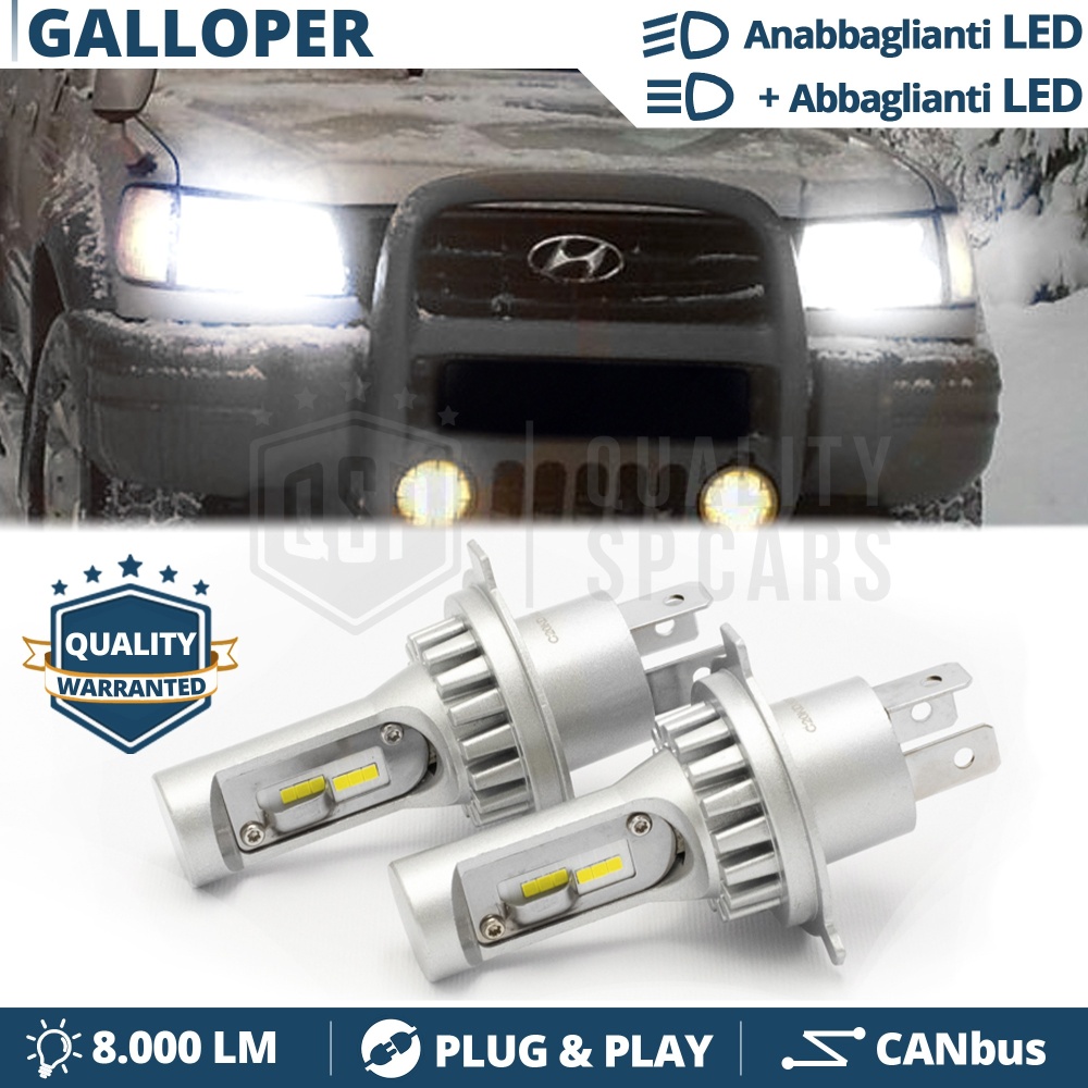 Kit Led H4 para HYUNDAI GALLOPER Luces de Cruce + Carretera 6500k 8000LM | Plug & Play CANbus Kit Led H4 para HYUNDAI GALLOPER Luces de Cruce + Carretera 6500k 8000LM | Plug & Play CANbus