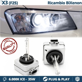 2 Bombillas Bi-Xenon D1S de Repuesto para BMW X3 F25 Pre-Facelift Luz 6000K Blanco Frio 35W