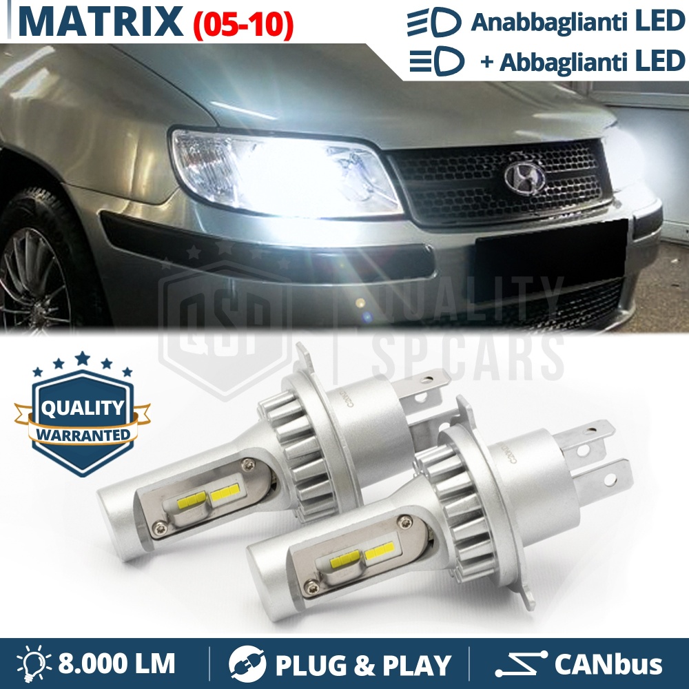 Kit Led H4 para HYUNDAI MATRIX Facelift Luces de Cruce + Carretera 6500K | Plug & Play CANbus Kit Led H4 para HYUNDAI MATRIX Facelift Luces de Cruce + Carretera 6500K | Plug & Play CANbus