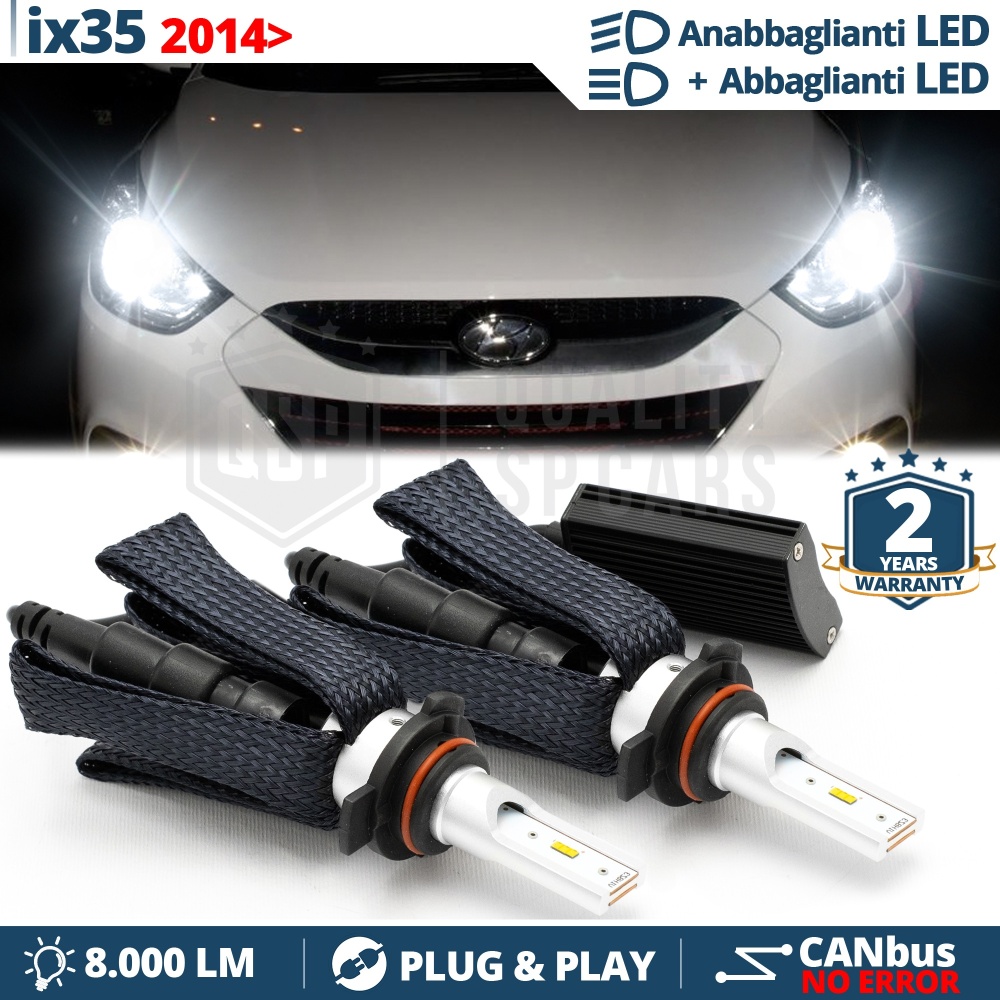 Kit LED HIR2-HIR para HYUNDAI ix35 (14-15) | Luces de Cruce + Carretera LED | CANbus 6500K