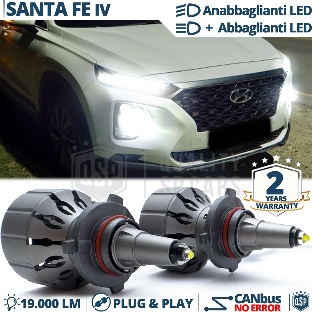 Kit LED HB3 para HYUNDAI SANTA FE 4 Luces de Cruce + Carretera CANbus | 6000K 19000LM