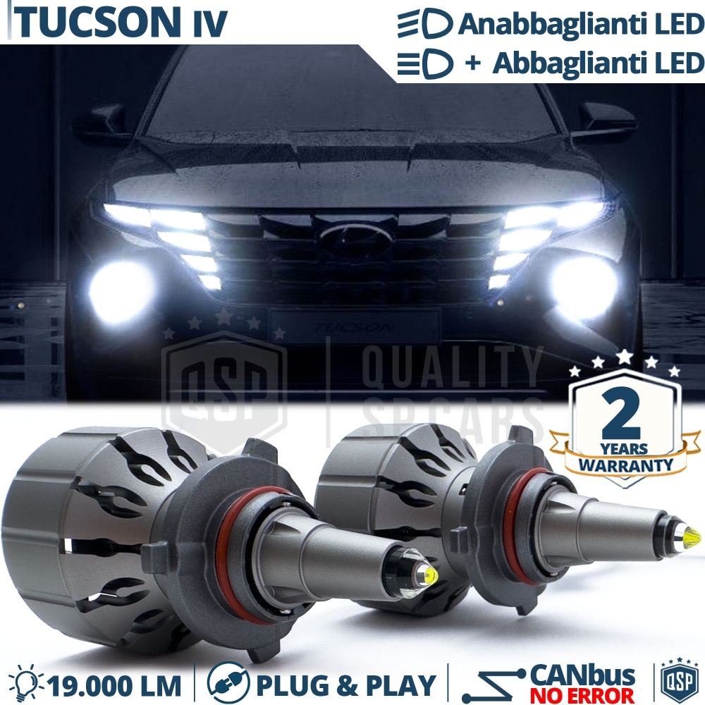 Kit LED HB3 para HYUNDAI TUCSON 4 Luces de Cruce + Carretera CANbus | 6000K 19000LM