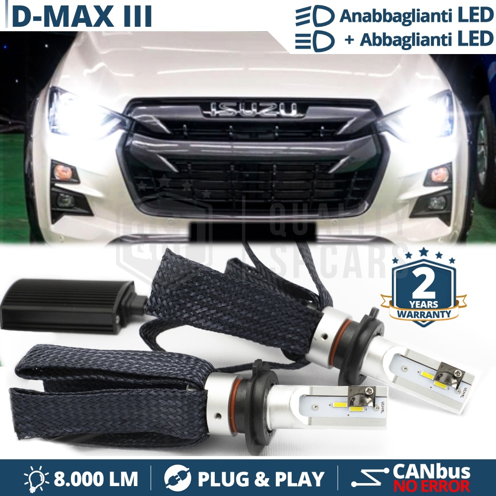 H4 Full LED Kit for ISUZU D-MAX 3 Low + High Beam | 6500K 8000LM CANbus Error FREE