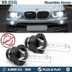 2 Bombillas Xenon D2S de Repuesto para BMW X5 E53 Pre-Facelift Luz 6000K Blanco Frio Lámpara 35W