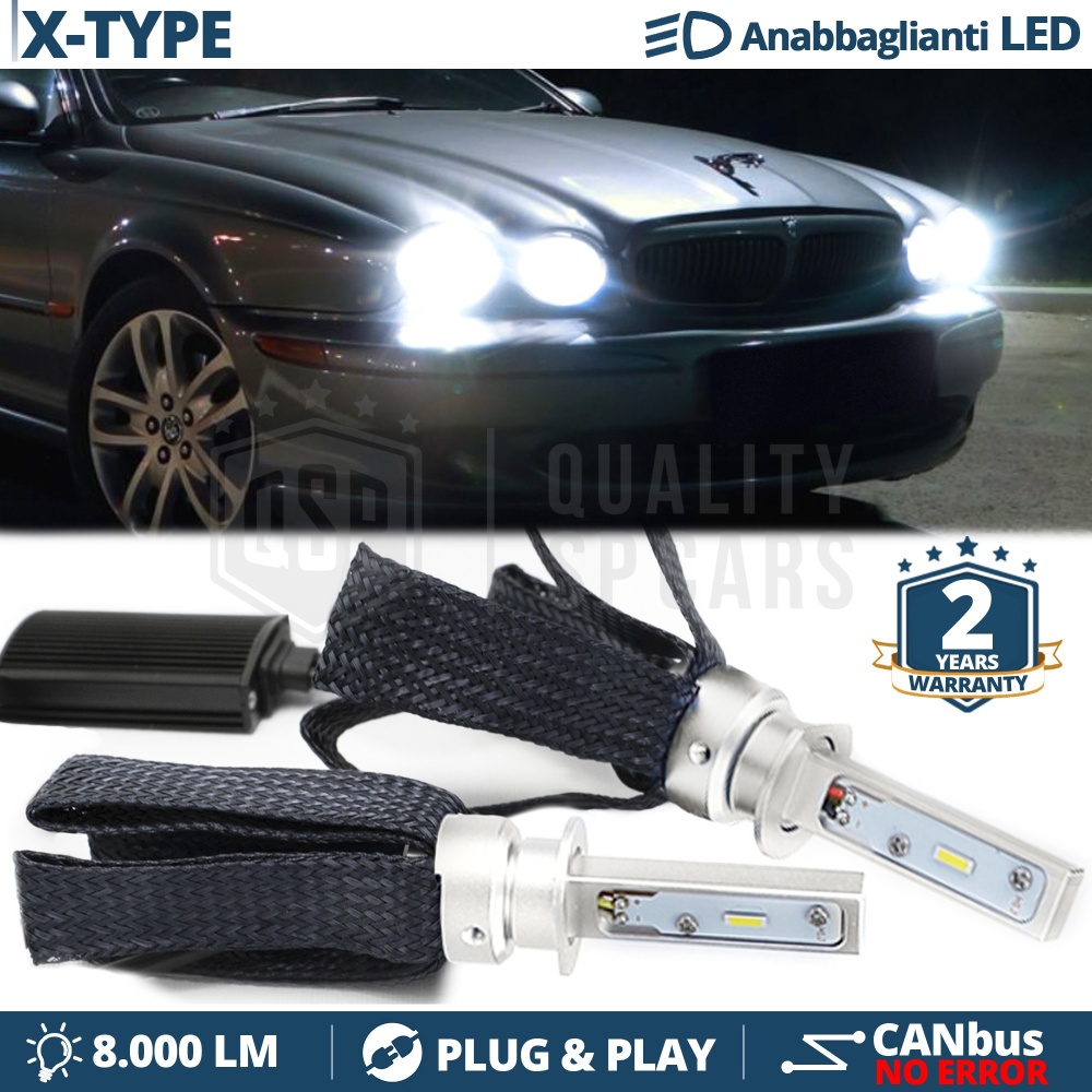 Kit LED H1 para JAGUAR X-TYPE Luces de Cruce CANbus | Bombillas LED 6500K 8000LM