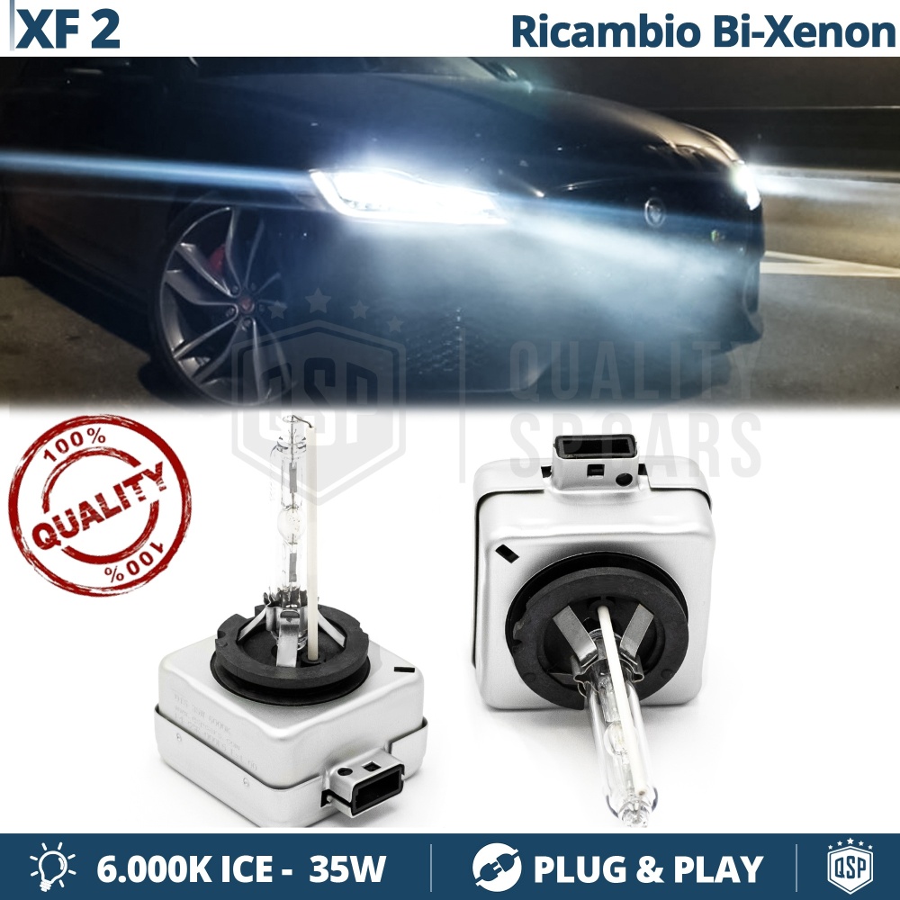 2x Bombillas Bi-Xenon D3S de Repuesto para JAGUAR XF 2 Luz 6.000K Blanco Frio Lámpara 35W