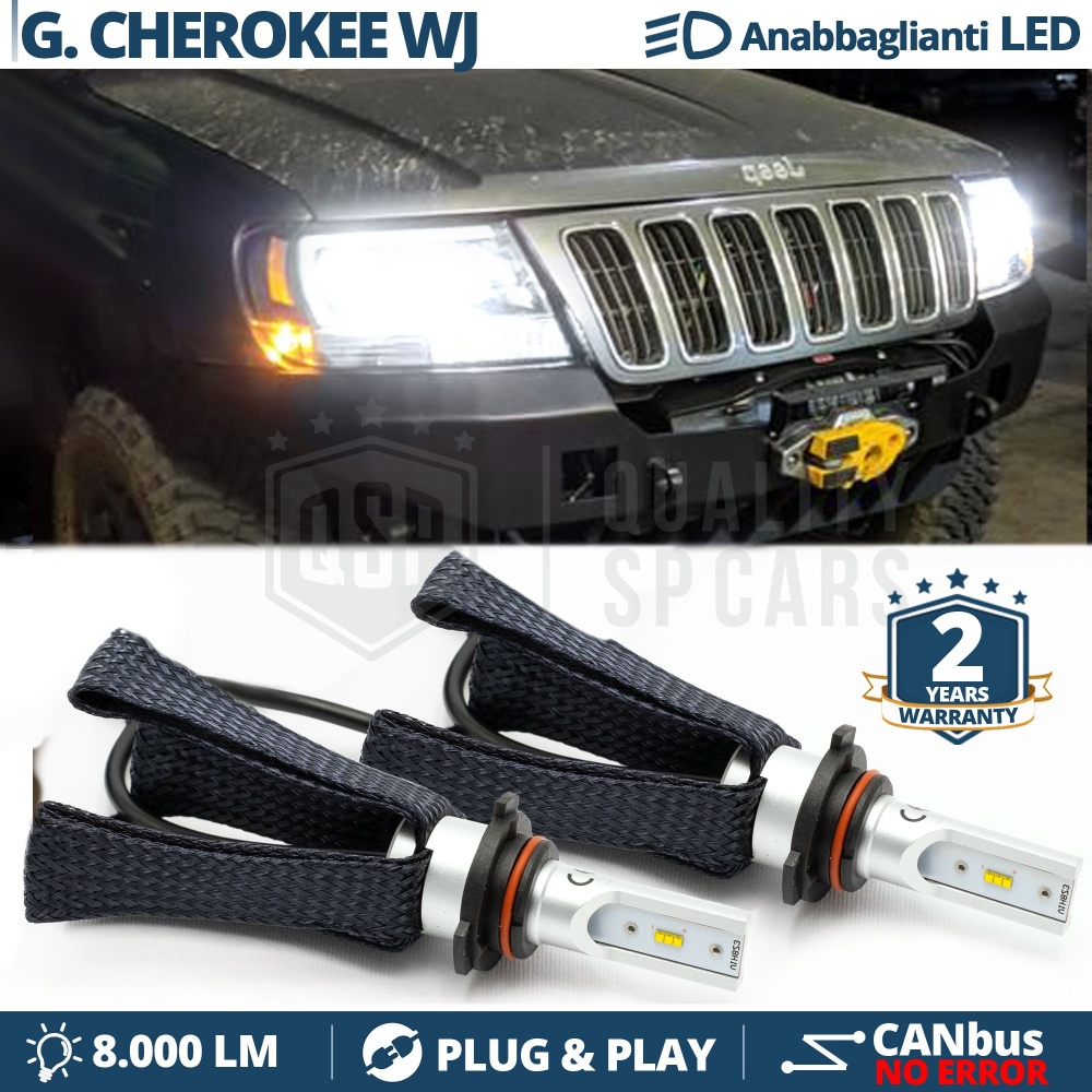 Kit LED HB4 para JEEP GRAND CHEROKEE WJ Luces de Cruce CANbus | 6500K Blanco Frío 8000LM