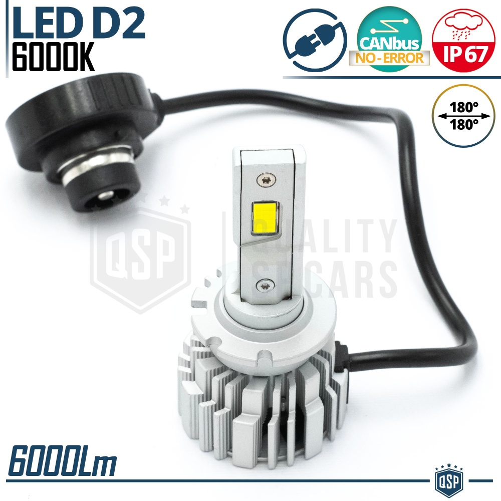 1 Bombilla LED D2S | Conversión PERFECTA de Xenon HID a LED | Luz Blanca Potente 6000K