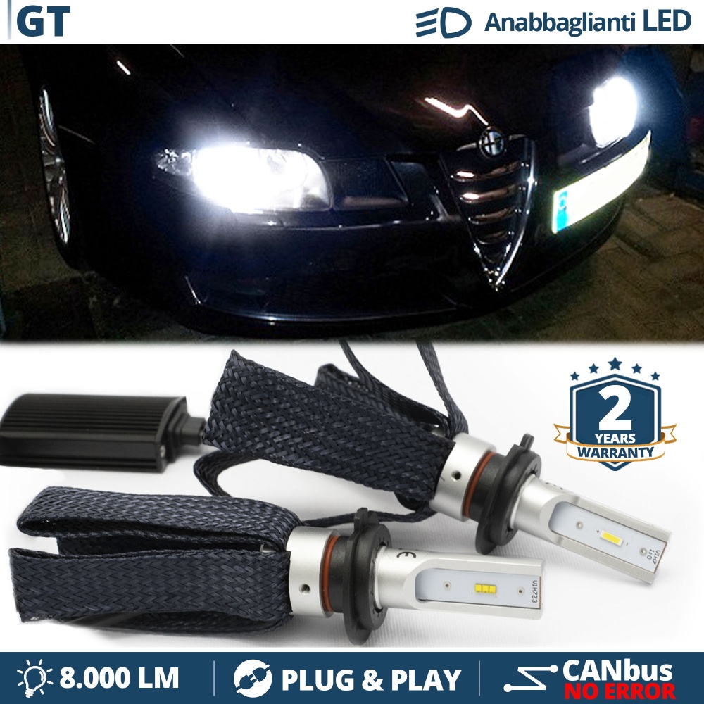 Kit LED H7 para Alfa Romeo GT Luces de Cruce CANbus | 6500K Blanco Frío 8000LM