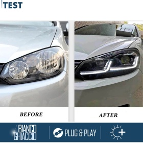 FULL LED HEADLIGHTS For Golf 6 TRANSFORMATION into Golf 7 Facelift | Plug & Play Replacement