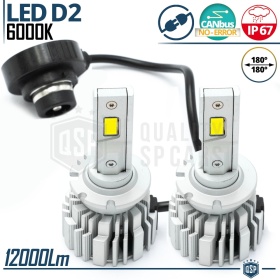 Kit LED D2S | Conversión PERFECTA de Xenon HID a LED | Luz Blanca Potente 6000K 12000LM
