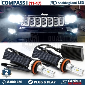 Bombillas LED H11 para JEEP COMPASS 1 FACELIFT Luces de Cruce CANbus | 6500K 8000LM