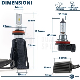 Bombillas LED H11 para JEEP COMPASS 1 FACELIFT Luces de Cruce CANbus | 6500K 8000LM