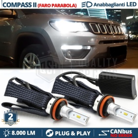 Kit Full LED H11 per JEEP COMPASS 2 Luci Anabbaglianti CANbus | 6500K Bianco Puro 8000LM