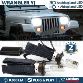 Kit LED H4 CANbus para JEEP WRANGLER YJ Luces de Cruce + Carretera | 6500K 8000LM