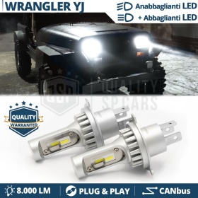 Kit Led H4 para JEEP WRANGLER YJ Luces de Cruce + Carretera 6500k 8000LM | Plug & Play CANbus