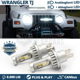 Kit Led H4 para JEEP WRANGLER TJ Luces de Cruce + Carretera 6500k 8000LM | Plug & Play CANbus