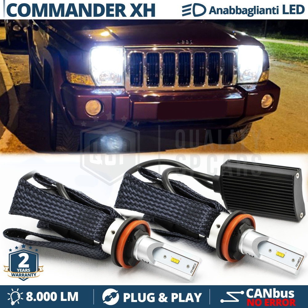 Bombillas LED H11 para JEEP COMMANDER XH Luces de Cruce CANbus | 6500K Blanco Frío 8000LM