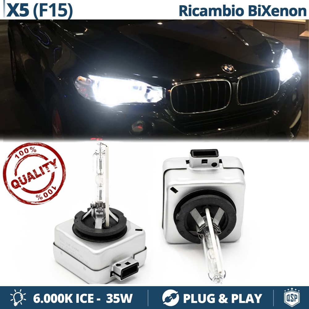2x Bombillas Bi-Xenon D1S de Repuesto para BMW X5 F15/85 Luz 6.000K Blanco Frio Lámpara 35W