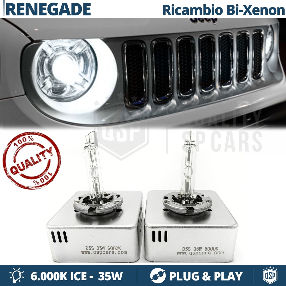 2 Replacement BI-XENON D5S Bulbs for JEEP RENEGADE 14-18 Cool White Light 6000K 35W 2 Replacement BI-XENON D5S Bulbs for JEEP RENEGADE 14-18 Cool White Light 6000K 35W