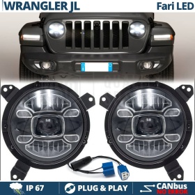 2 Faros LED 7" + Soportes para JEEP WRANGLER JL 6500K | Luces de Cruce + Carretera + Posición