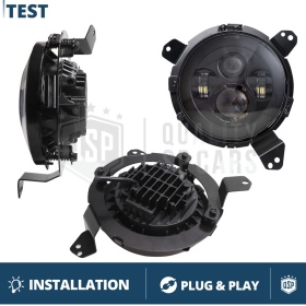 Soporte de Faros Delanteros LED para Jeep Wrangler JL Adaptadores 7'' Pulgadas Professionales | PLUG & PLAY