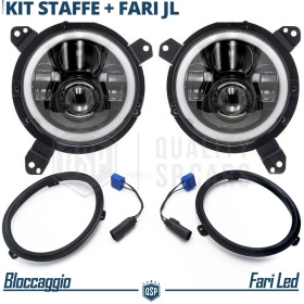 FAROS LED Angel Eyes + SOPORTES para JEEP WRANGLER JL, Luz Blanca 6500K | APROBADO