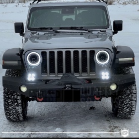 FAROS LED Angel Eyes + SOPORTES para JEEP WRANGLER JL, Luz Blanca 6500K | APROBADO