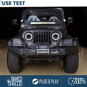 FAROS LED Angel Eyes para JEEP CJ, Luz Blanca 6500K | APROBADO