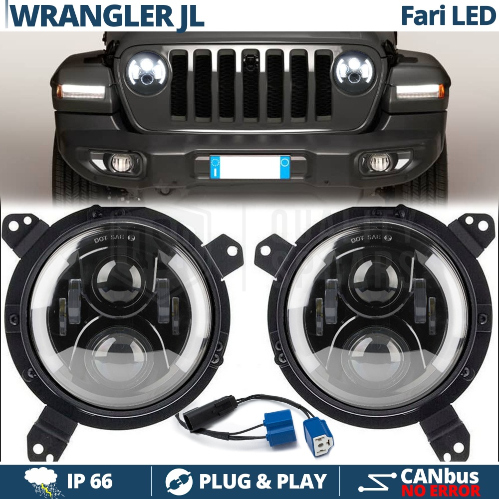 2 Faros LED 7" + Soportes para JEEP WRANGLER JL 6500K | DRL, Cruce, Carretera, Intermitentes 2 Faros LED 7" + Soportes para JEEP WRANGLER JL 6500K | DRL, Cruce, Carretera, Intermitentes